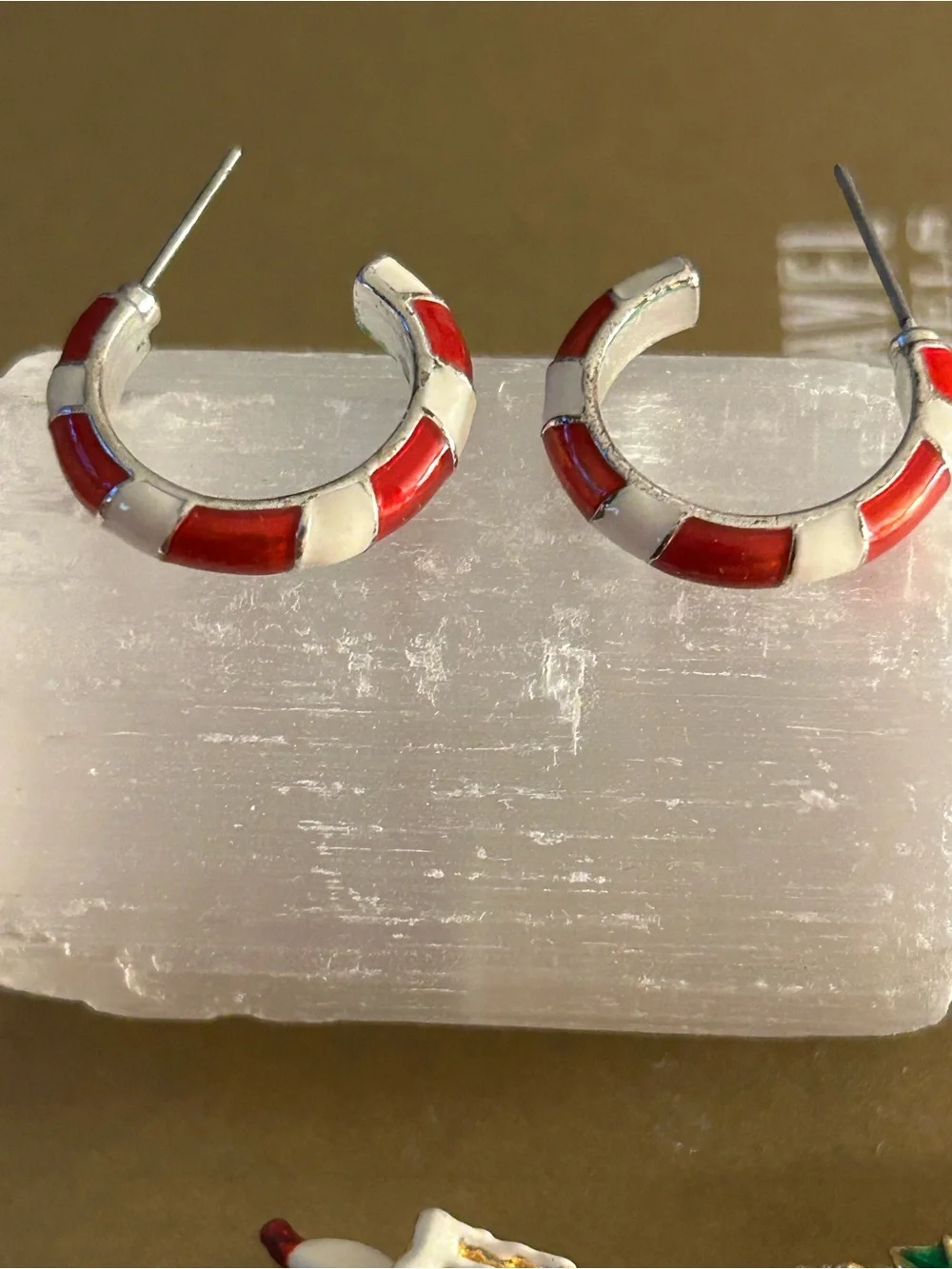 Lot XMAS pointsietta + 2 Red White Candy Canes + candle + Santa bracelet + hoops